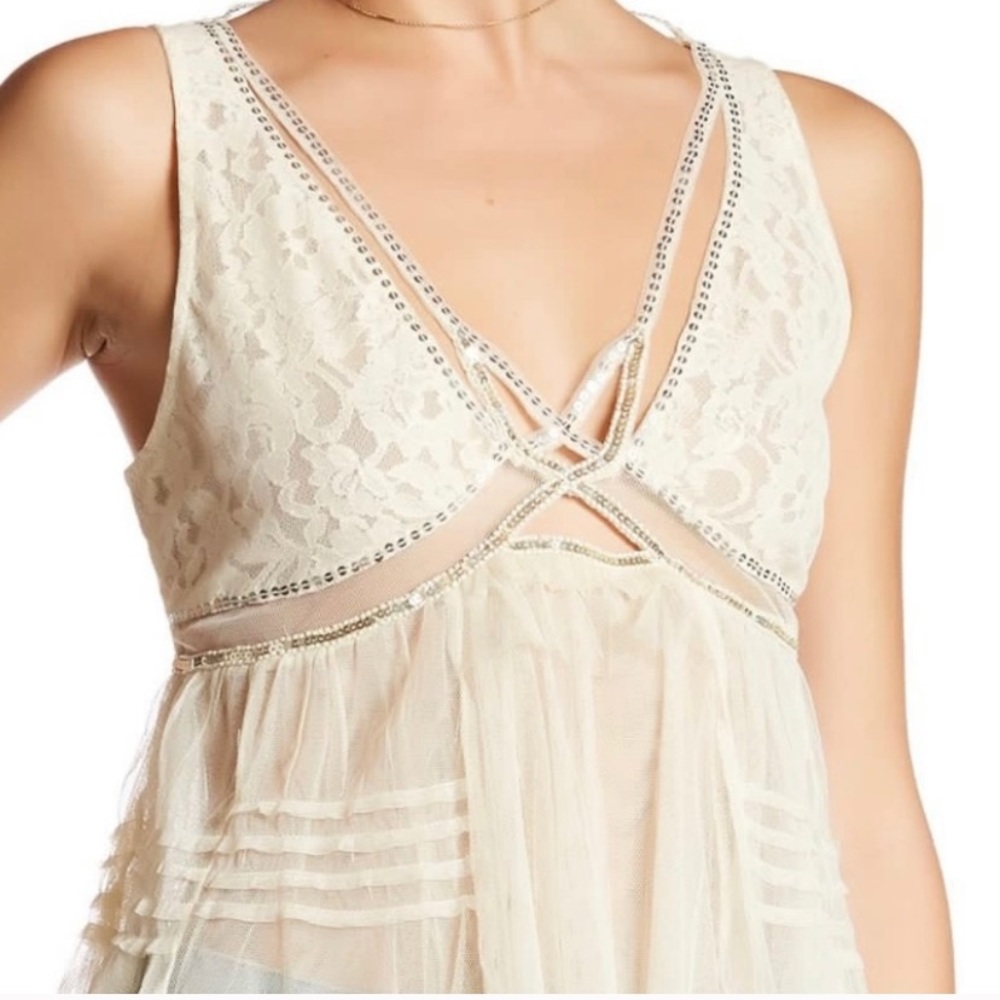 NWT Lace and Sequin Free People Top